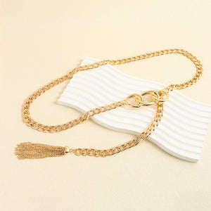 Fashion  Metal Waist Chain Embellished Fringe Belt Personality Women Jeans Skirt Accessory Belt — 5