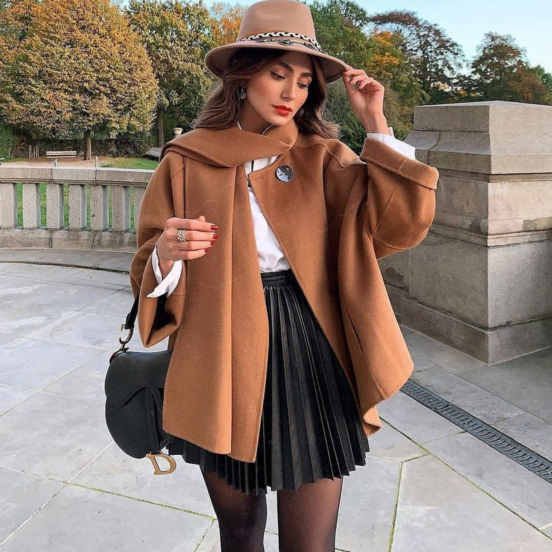 Draped Pleated Knitted Mini Skirts Women Winter Short Skirt — dettaglio