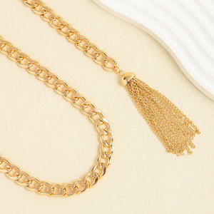 Fashion  Metal Waist Chain Embellished Fringe Belt Personality Women Jeans Skirt Accessory Belt — 2
