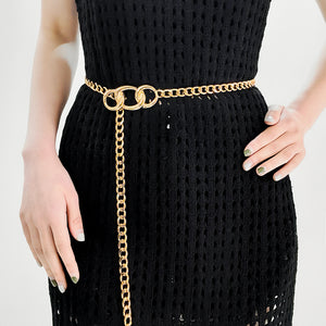 Fashion  Metal Waist Chain Embellished Fringe Belt Personality Women Jeans Skirt Accessory Belt — 1