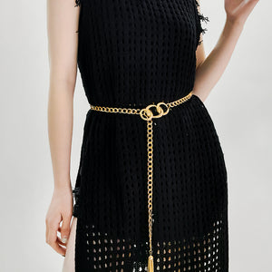 Fashion  Metal Waist Chain Embellished Fringe Belt Personality Women Jeans Skirt Accessory Belt — 3