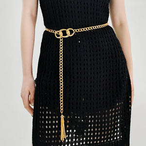 Fashion  Metal Waist Chain Embellished Fringe Belt Personality Women Jeans Skirt Accessory Belt — 4