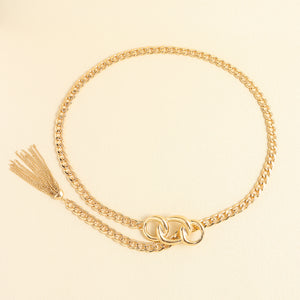 Fashion  Metal Waist Chain Embellished Fringe Belt Personality Women Jeans Skirt Accessory Belt — 8